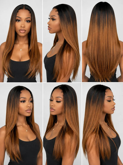 24" Straight Synthetic Lace Front Wig (3 Colors) KIWI HAIR BEAUTY